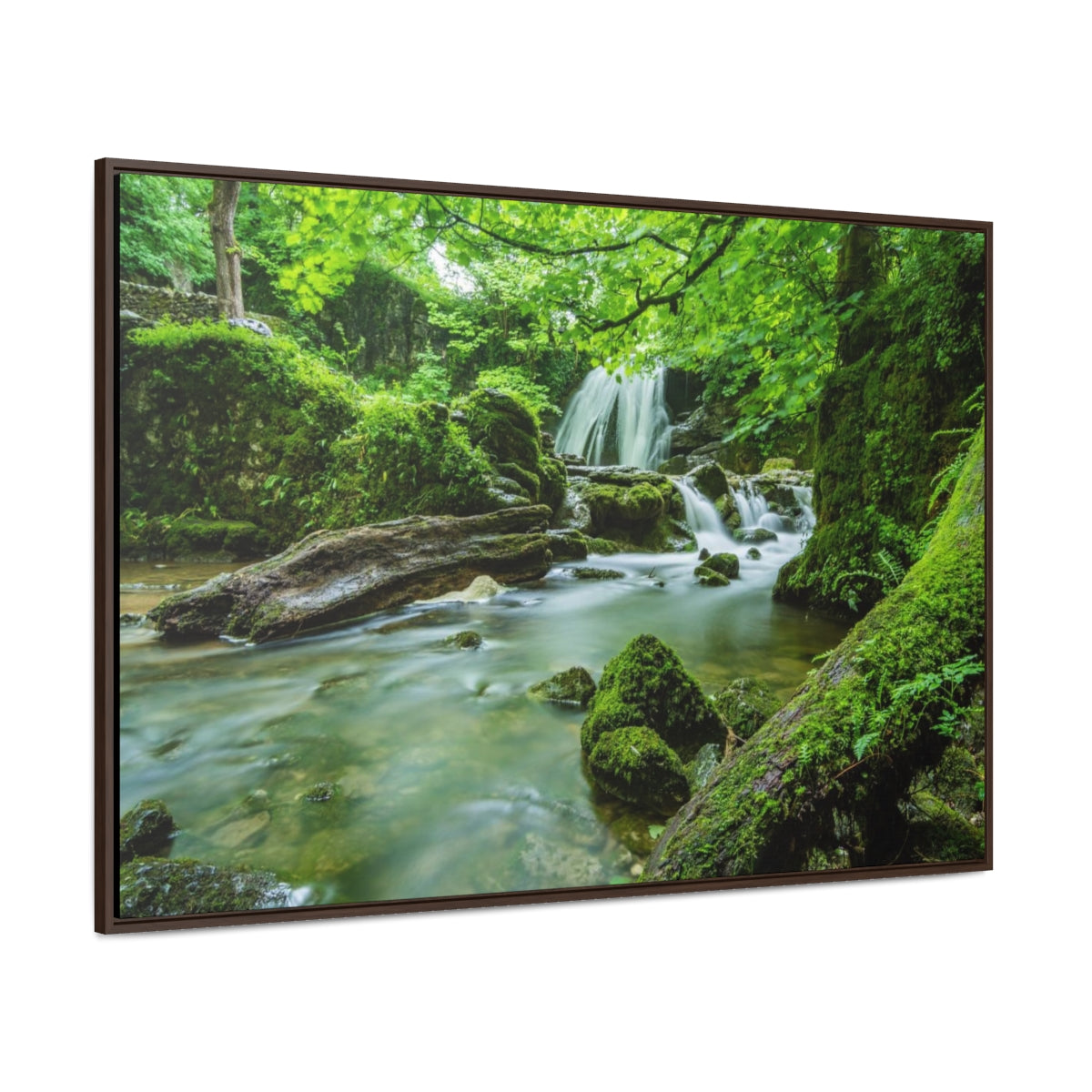 Lush Forest Waterfall Canvas Print