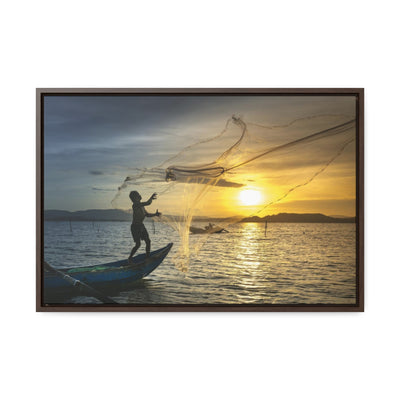 Fishing Net at Sunset Canvas Print
