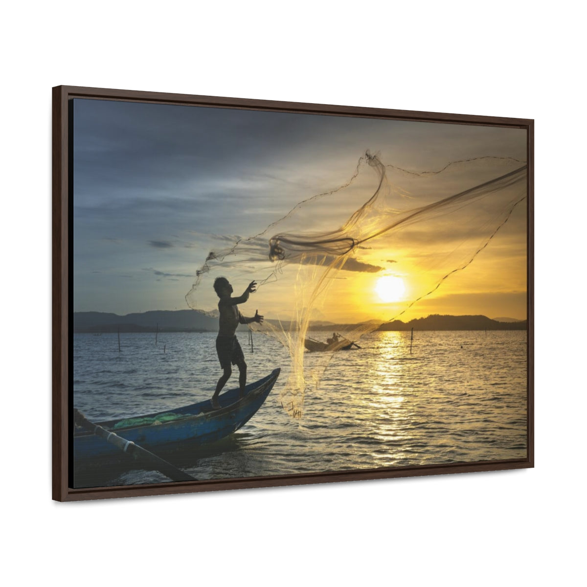 Fishing Net at Sunset Canvas Print