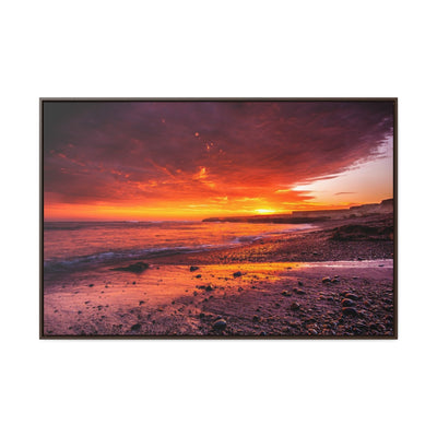 Sunset Coastal Pebbles Canvas Print