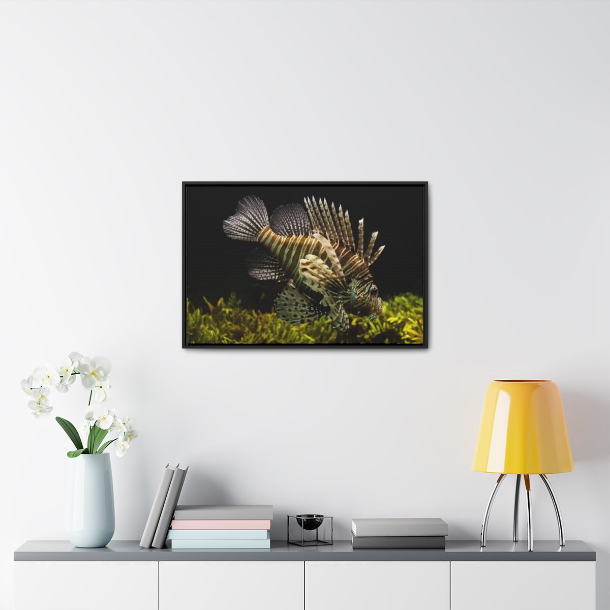 Lion Fish Over Seagrass Canvas Print