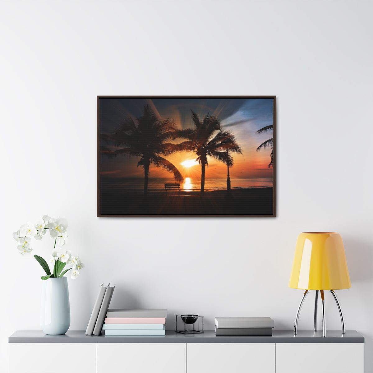 Sunset Palm Trees Canvas Print