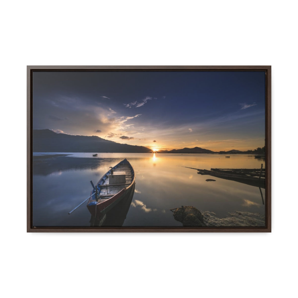 Sunset Boat Scenery Canvas Print