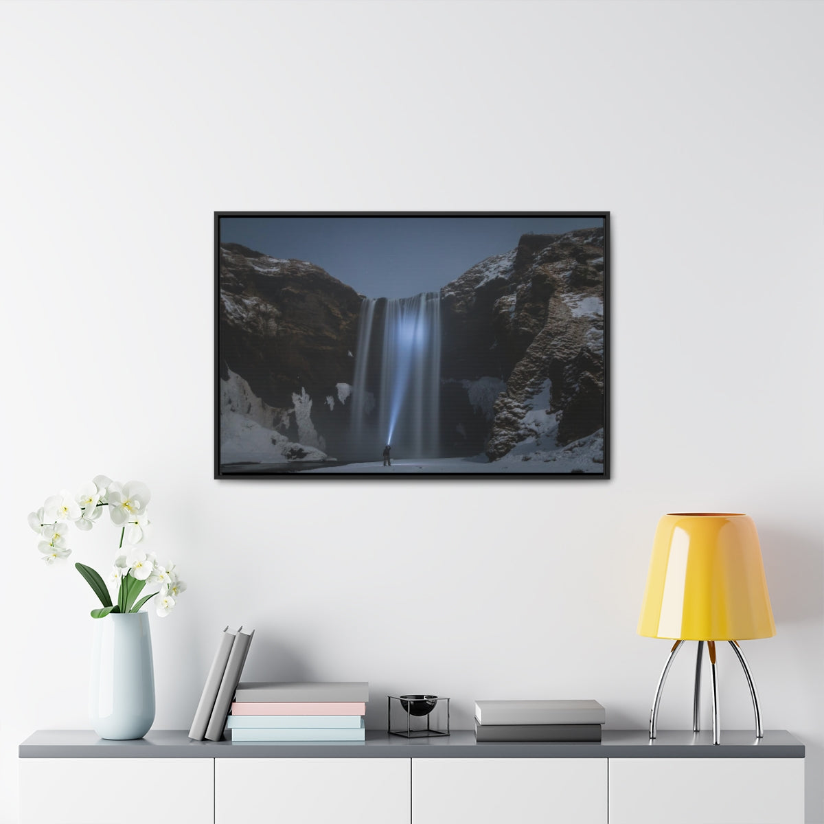 Waterfall at Night Canvas Print