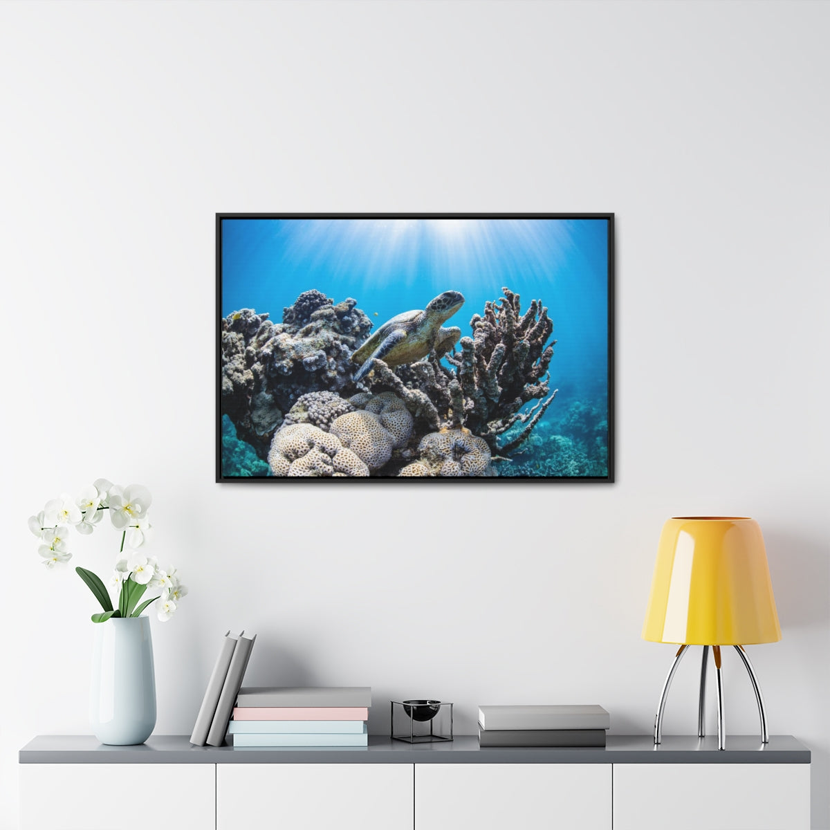 Sea Turtle Sunlight Canvas Print